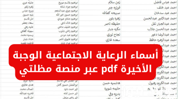 “الوجبة السابعة”.. أسماء المشمولين بالرعاية الاجتماعية 2024 في العراق عبر منصة مظلتي