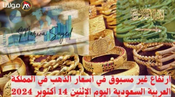 ارتفاع غير مسبوق في أسعار الذهب في المملكة العربية السعودية اليوم الإثنين 14 أكتوبر 2024 .. هل سيهبط السعر من جديد؟