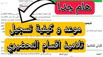 “من هُنـــا”.. لينـــك الاستعلام عن نتيجة التسجيلات التحضيري لعام 2024-2025 عبر فضاء أولياء التلاميذ awlyaa.education.dz