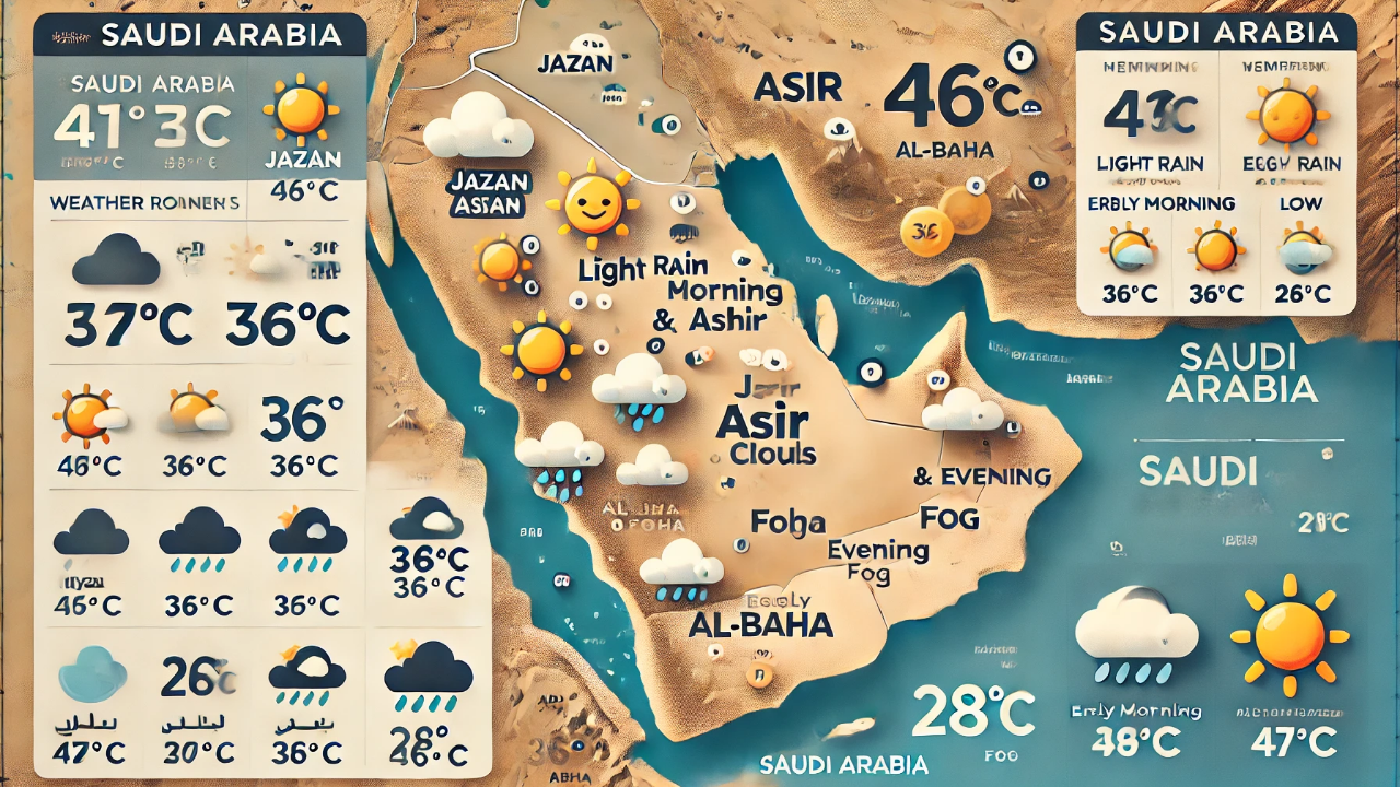 “أمطار ورياح وأتربة”.. الوطني للأرصاد يعلن حالة الطقس اليوم في السعودية الثلاثاء 8 أكتوبر 2024