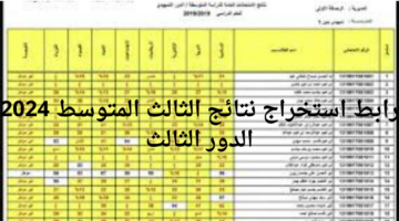 رابط استخراج نتائج الثالث المتوسط 2024 الدور الثالث عبر موقع نتائجنا results.mlazemna.com